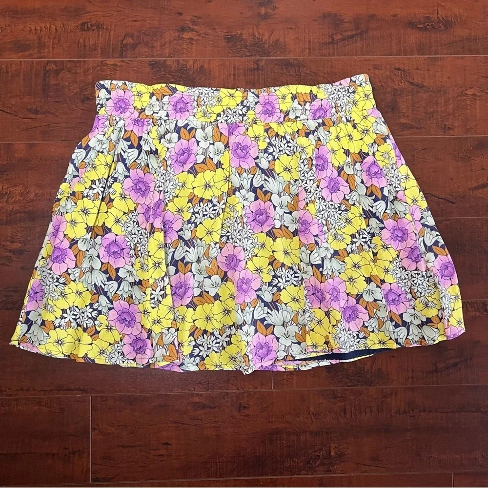 ANTHROPOLOGIE Leifnotes Floral Mini Skirt A-Line Bohemian Size 6